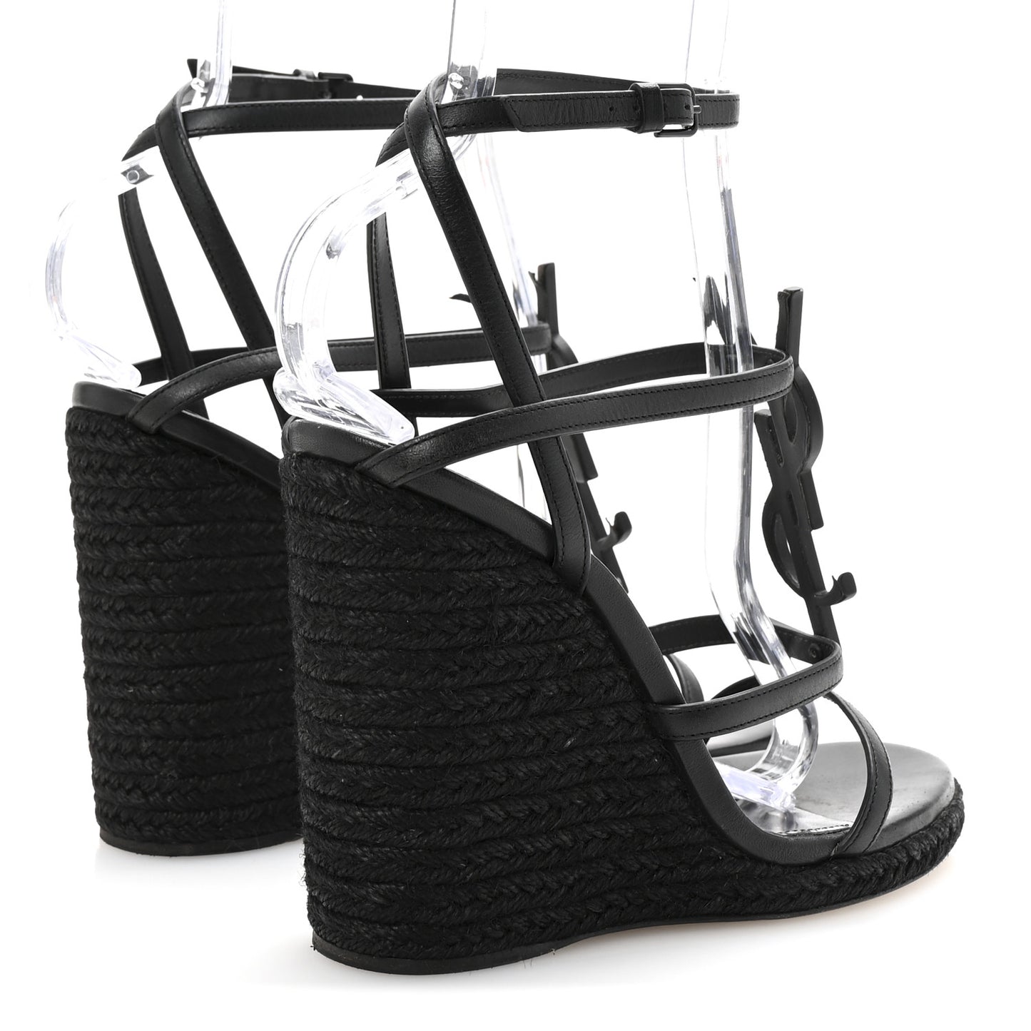 Calfskin Cassandra Espadrille 105 Wedges 37.5 Black