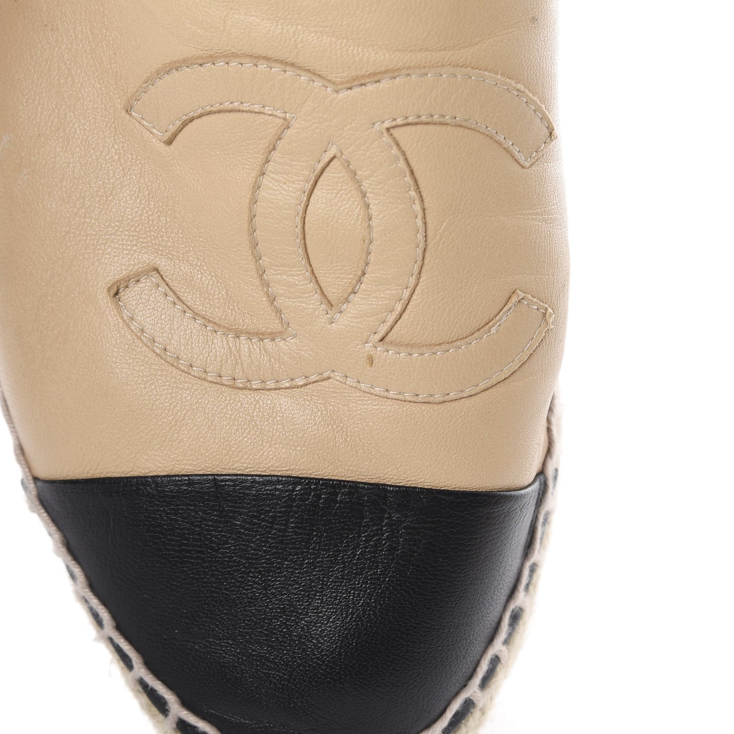 Lambskin CC Espadrilles 39 Beige Black