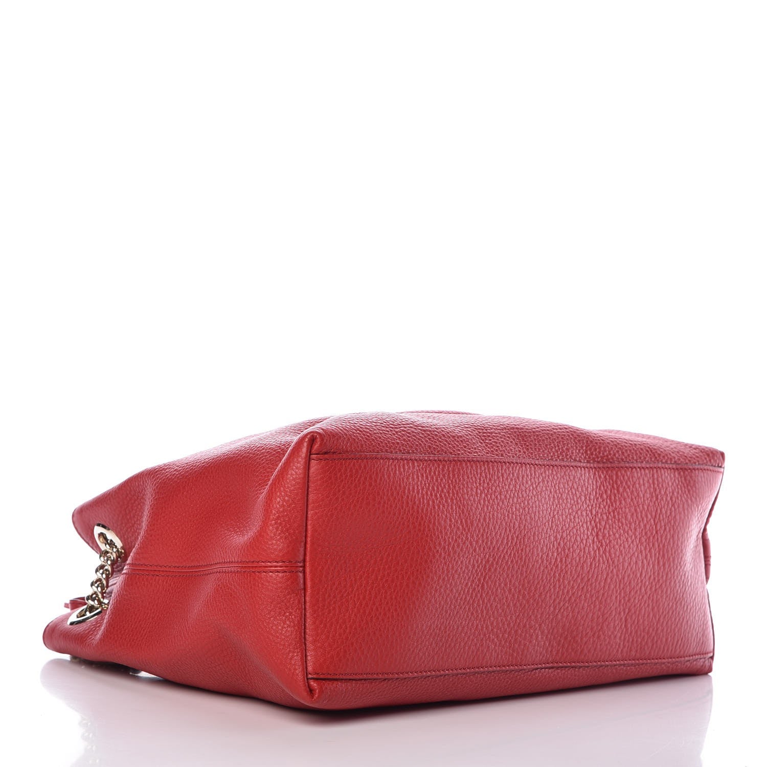 Gucci Pebbled Calfskin Medium Soho Chain Shoulder Bag Tabasco Red 4 of 8