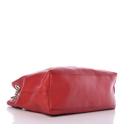 Gucci Pebbled Calfskin Medium Soho Chain Shoulder Bag Tabasco Red 4 of 8