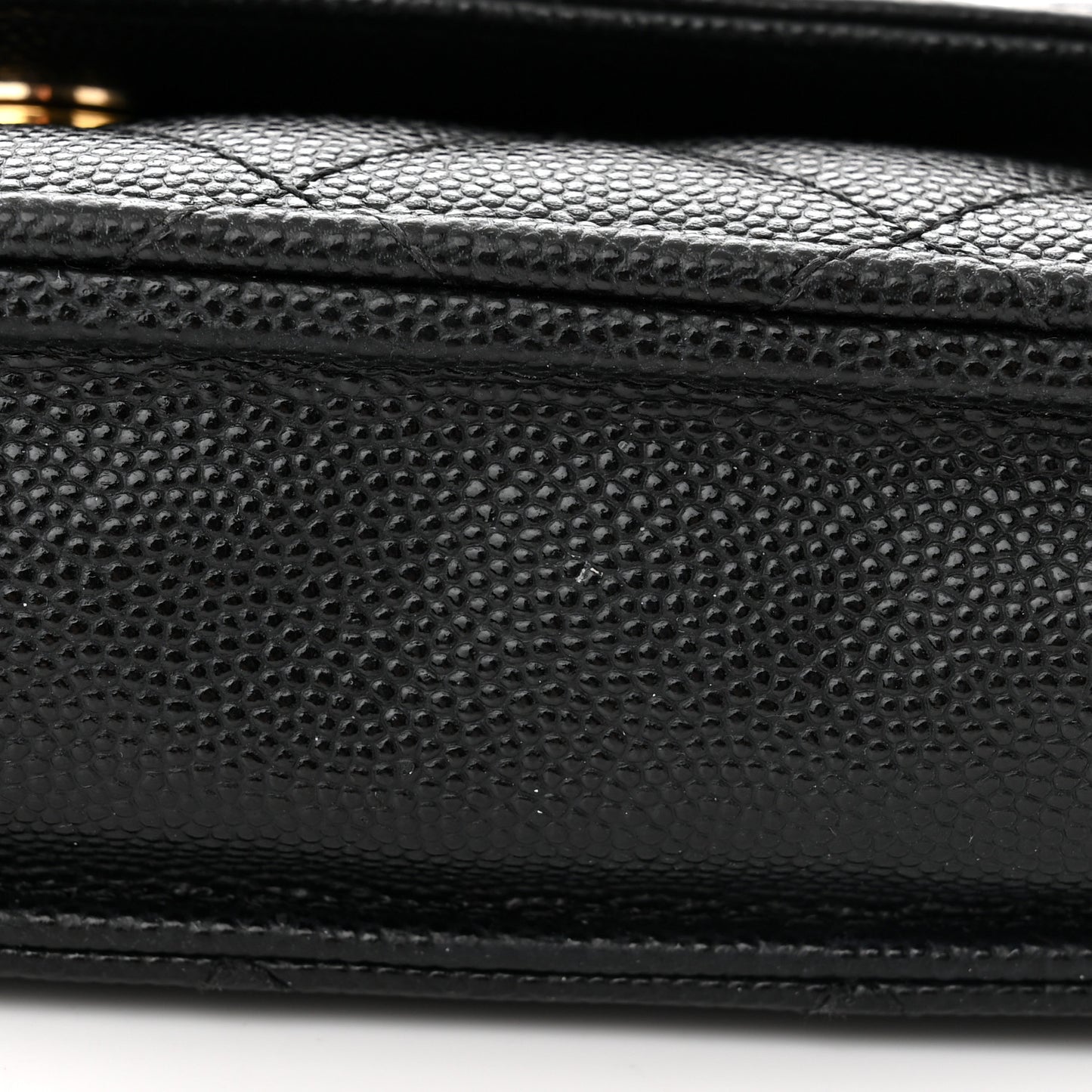Caviar Quilted Crystal CC Wallet On Chain WOC Black
