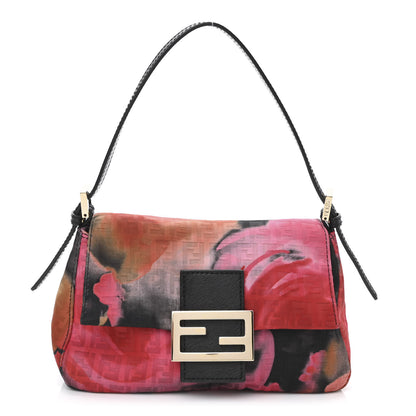 Fendi Zucchino Vitello Floral Mini Forever Mama Baguette Black Multicolor 1 of 9