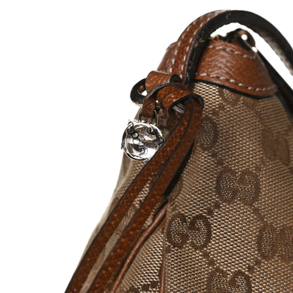 Gucci Monogram Textured Calfskin Large Bree Hobo Beige Ebony Nocciola 13 of 14