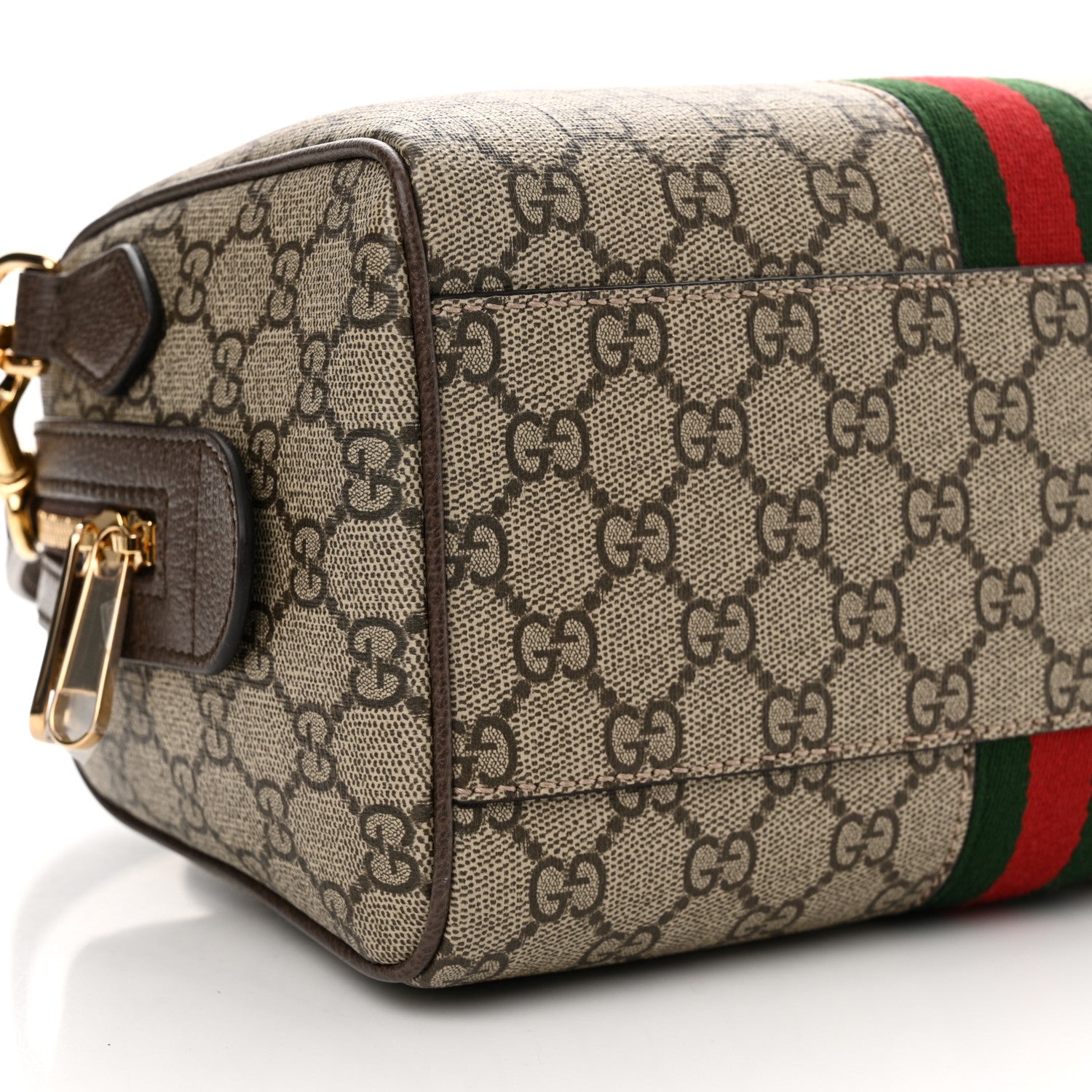 Gucci GG Supreme Monogram Web Small Ophidia Top Handle Bag Beige Ebony 9 of 10