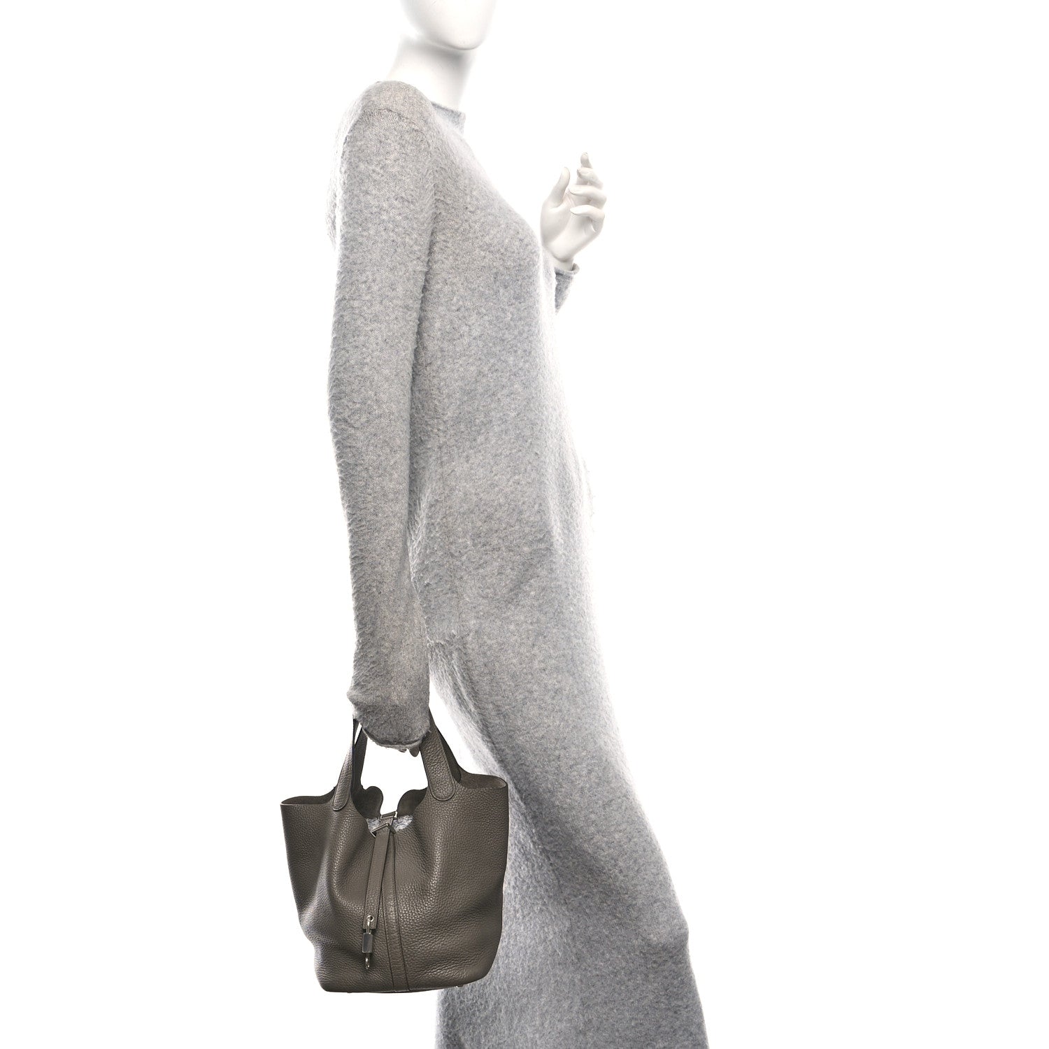 Hermes Taurillon Clemence Picotin Lock 22 MM Etain 2 of 10
