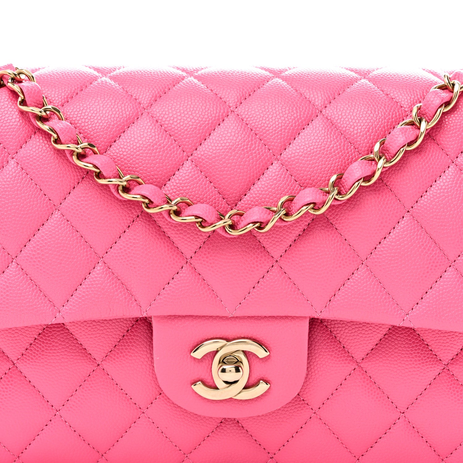 Chanel Caviar Quilted Medium Double Flap Pink 8 of 11