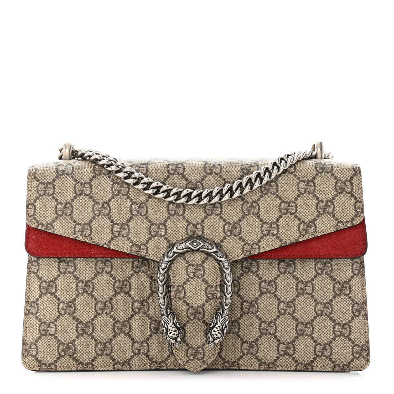 Gucci GG Supreme Monogram Small Dionysus Shoulder Bag Red 1 of 14