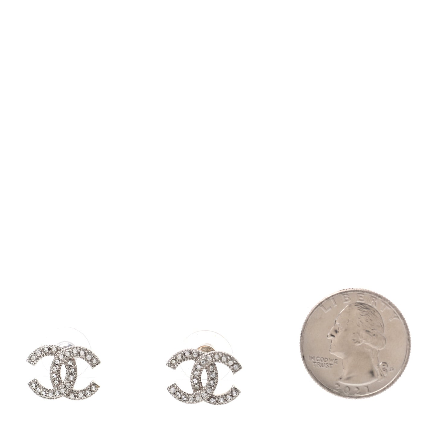 Crystal CC Coco Flapper Earrings Silver