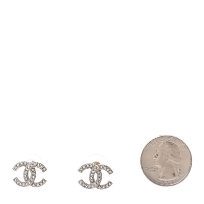 Chanel Crystal CC Coco Flapper Earrings Silver 2 of 4