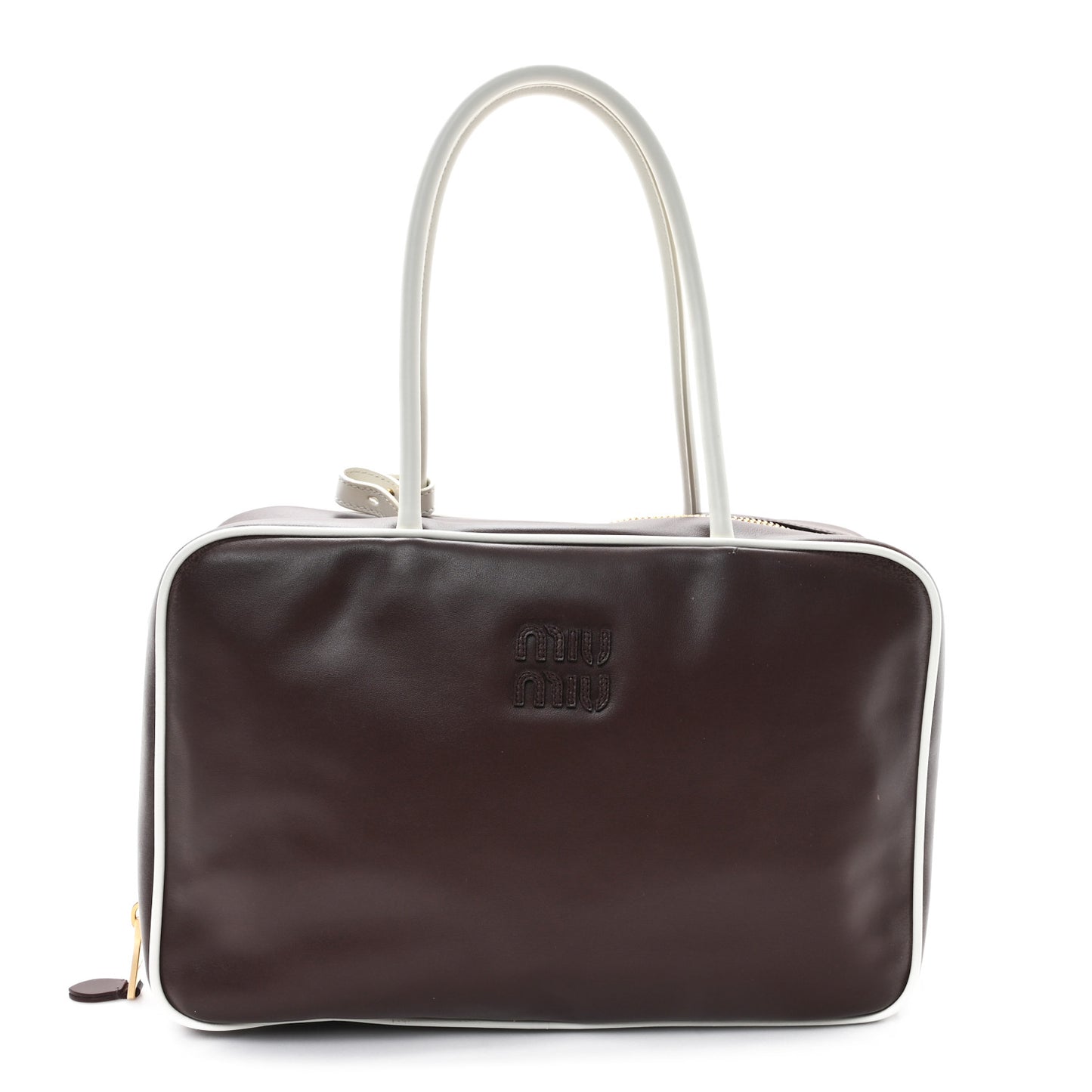 Soft Calf Softy Large Contrast Beau Top Handle Bag Radica White