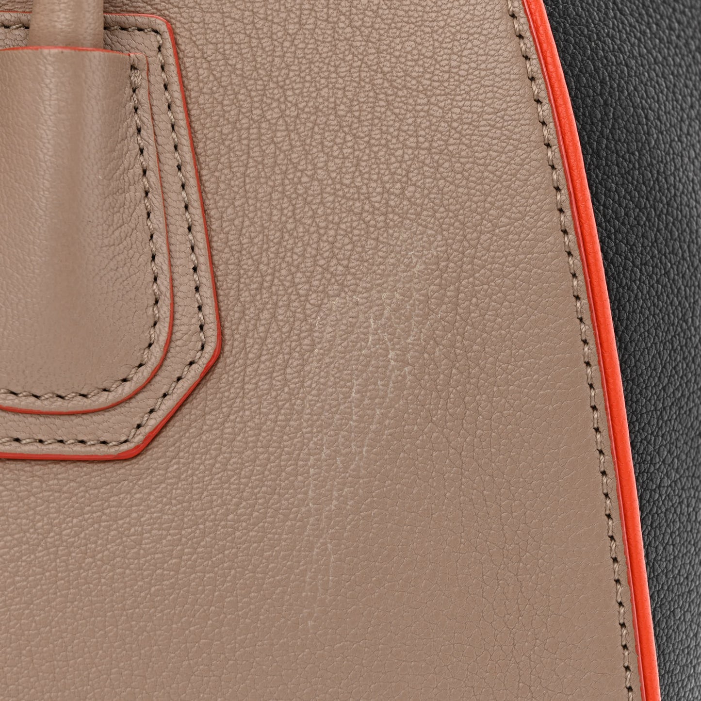 Sugar Goatskin Medium Tri-Color Antigona Taupe Black Orange