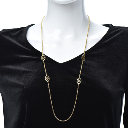 Christian Dior Metal Logo Necklace Gold 2 of 4