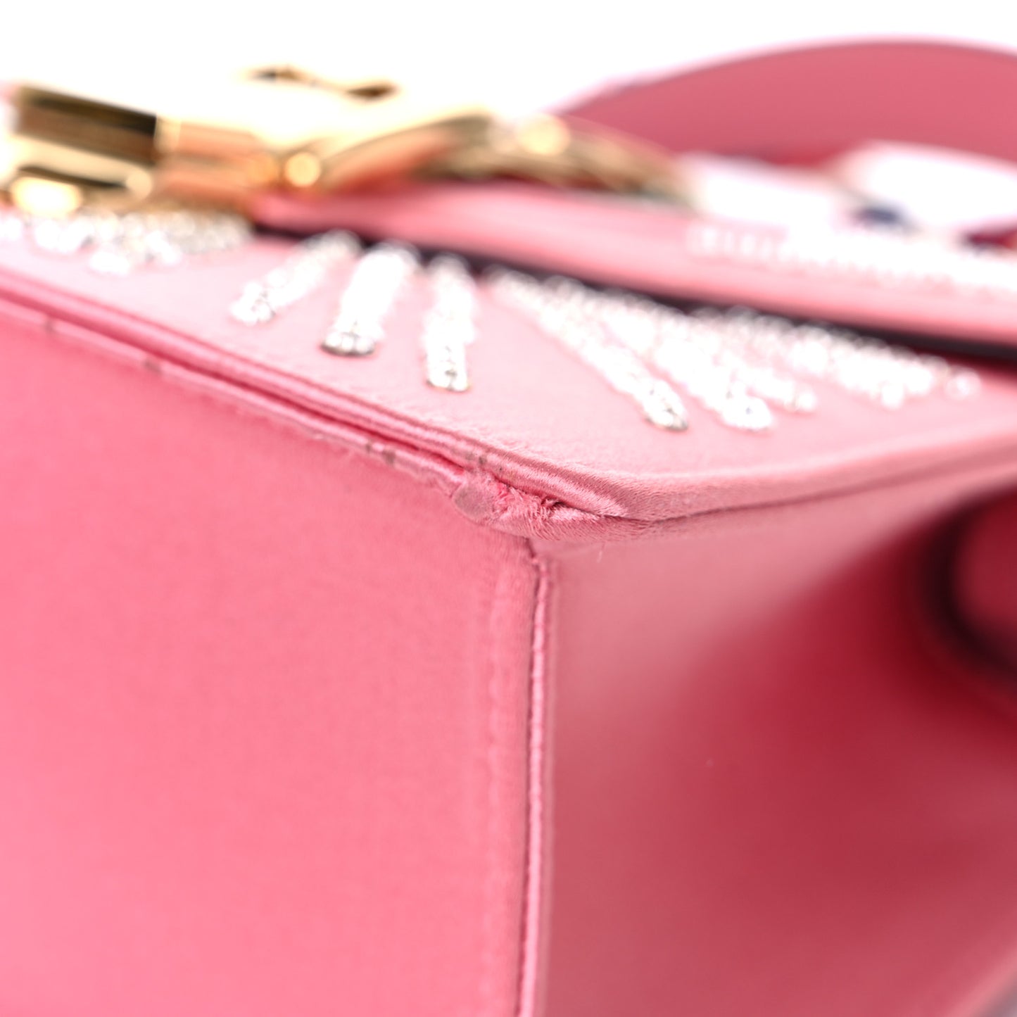 Satin Crystal Mini Sylvie Top Handle Bag Peony