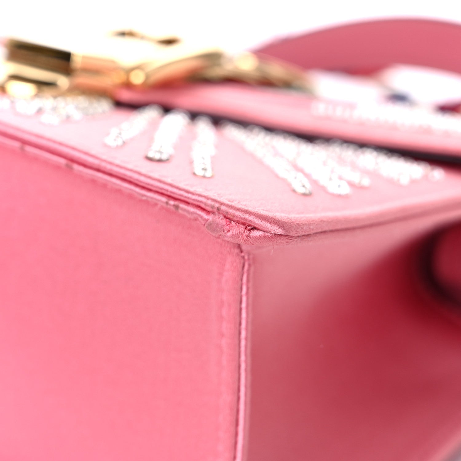 Gucci Satin Crystal Mini Sylvie Top Handle Bag Peony 10 of 20