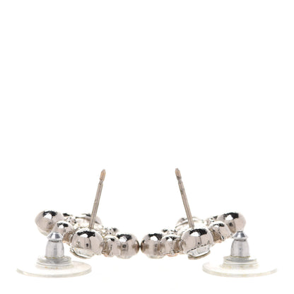 Chanel Crystal CC Flower Earrings Silver 3 of 4