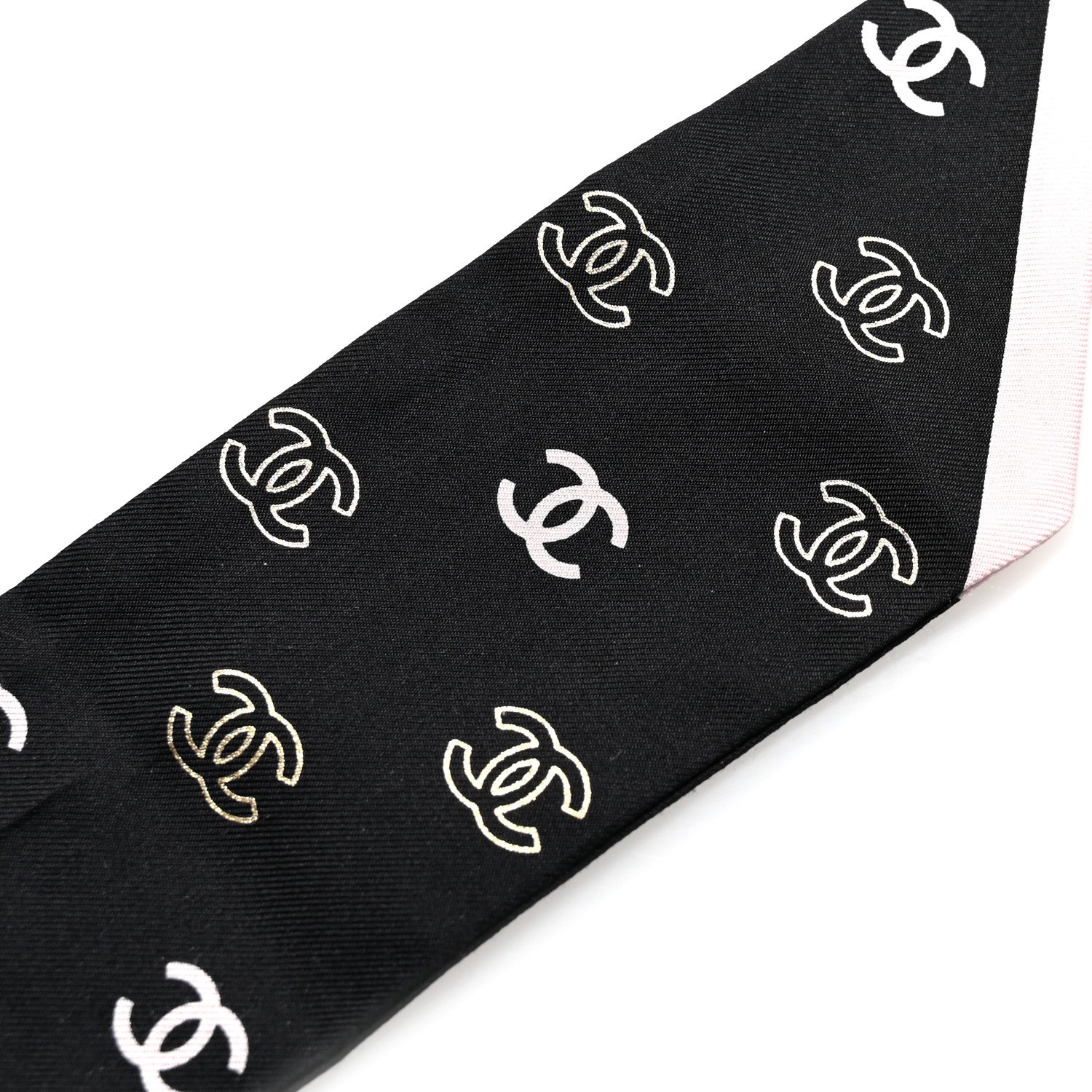 Chanel Silk CC Slim Bandeau Black Pink Gold 4 of 4