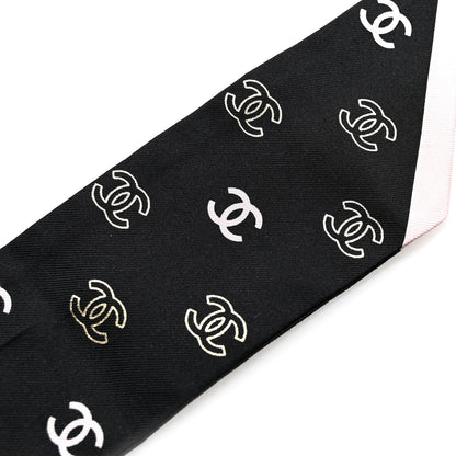Chanel Silk CC Slim Bandeau Black Pink Gold 4 of 4