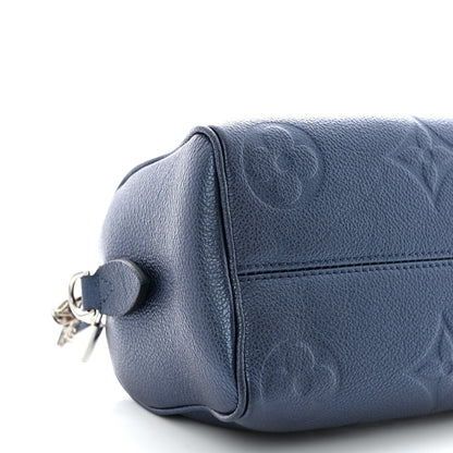Louis Vuitton Metallic Empreinte Monogram Giant Speedy Bandouliere 20 Navy Nacre 8 of 10