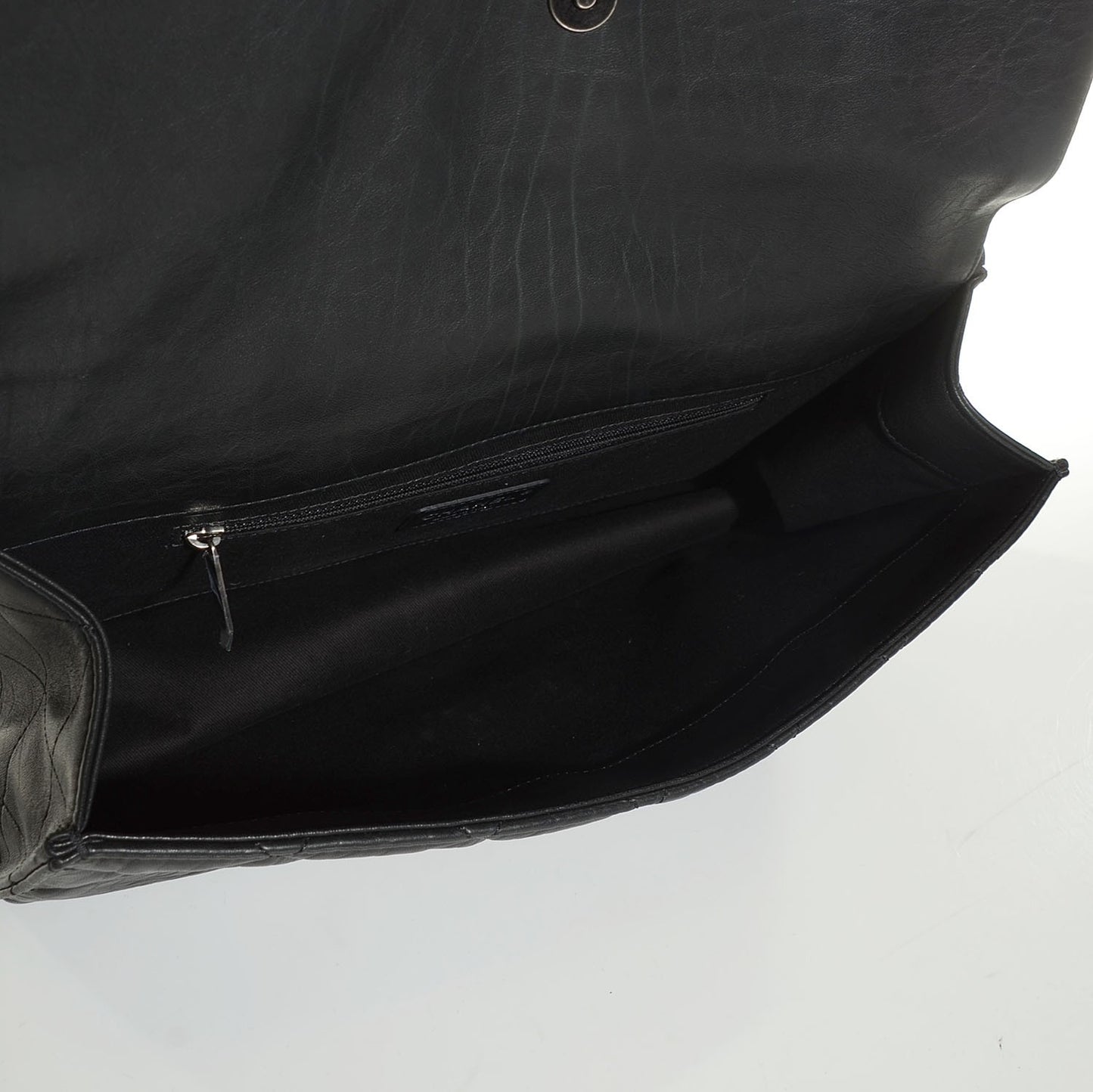 Washed Lambskin Maxi Take Away Flap Bag Black