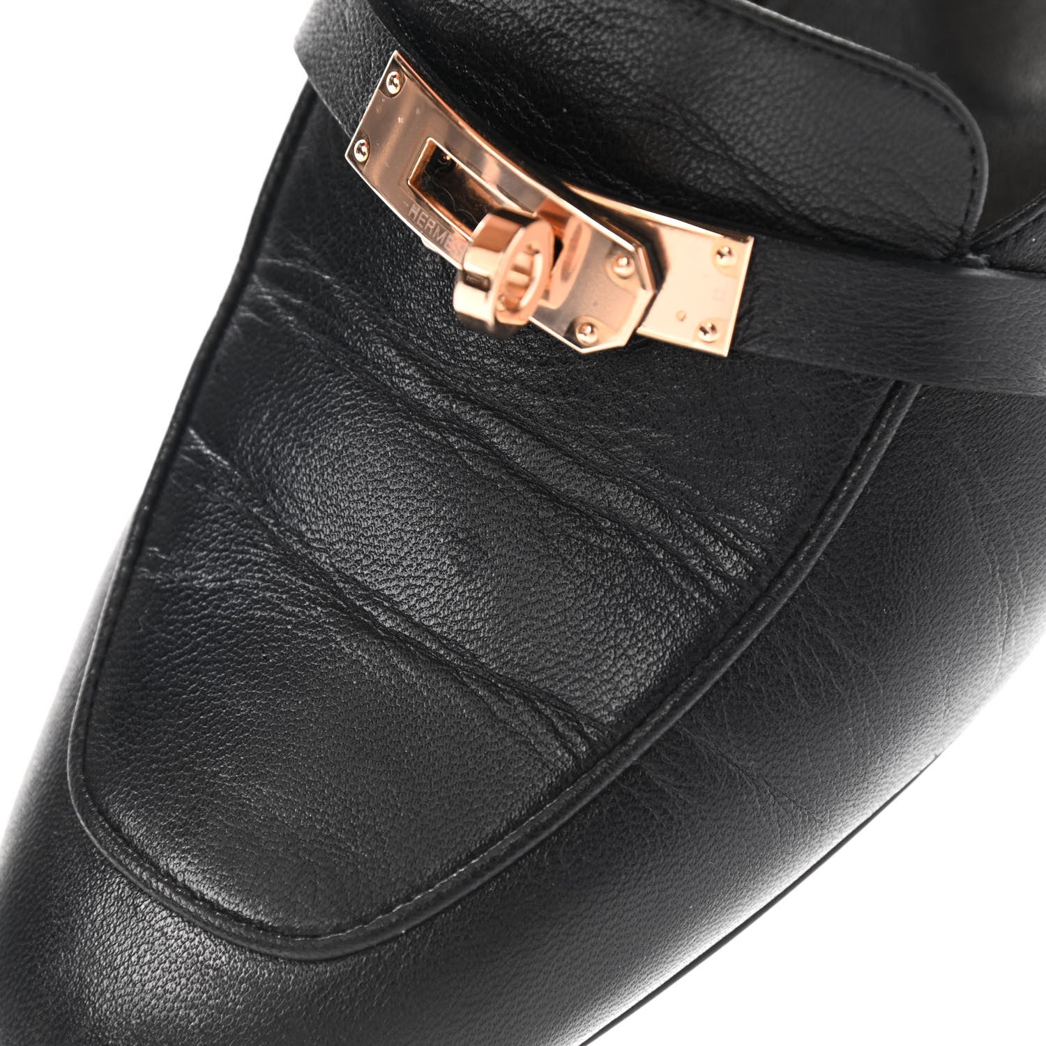 Hermes Goatskin Oz Mules 37.5 Black 9 of 13