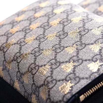 Gucci GG Supreme Monogram Bees Print Small Day Backpack Beige Oro Black 11 of 13