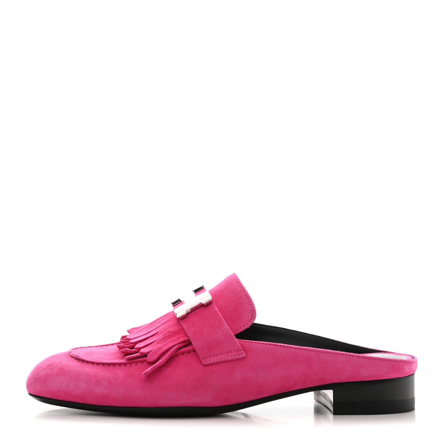 Hermes Suede Goatskin Rivoli Mules 35 Rose Azalee 1 of 9