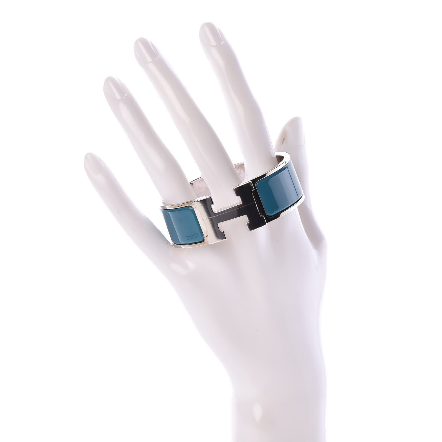 Hermes Enamel Wide Clic Clac H Bracelet PM Bleu Izmir 2 of 5