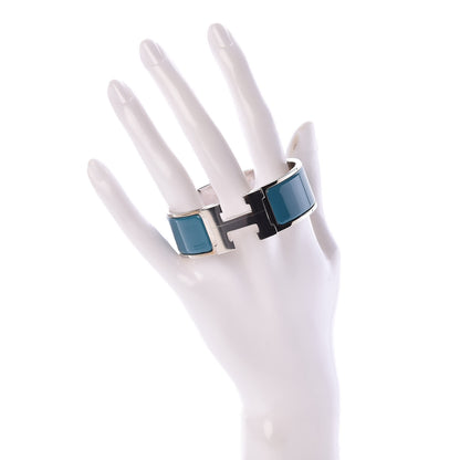 Hermes Enamel Wide Clic Clac H Bracelet PM Bleu Izmir 2 of 5