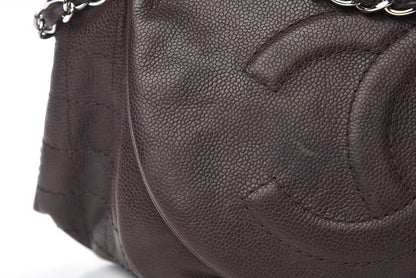 Chanel Caviar Half Moon Large Flap Dark Brown 14 of 15