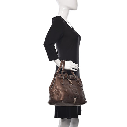 Fendi Calfskin Romano Selleria Small Villa Borghese Tote Bronze 2 of 9