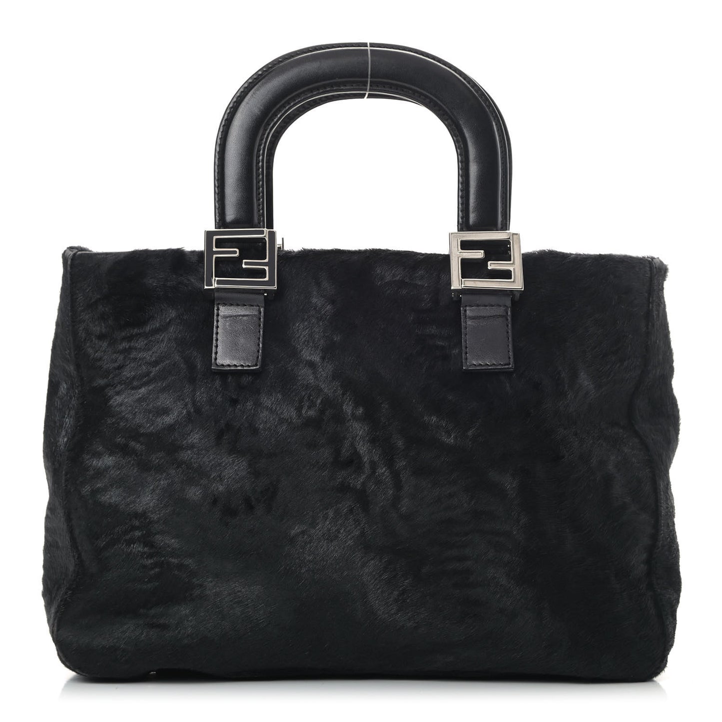 Calf Hair Small FF Tote Black