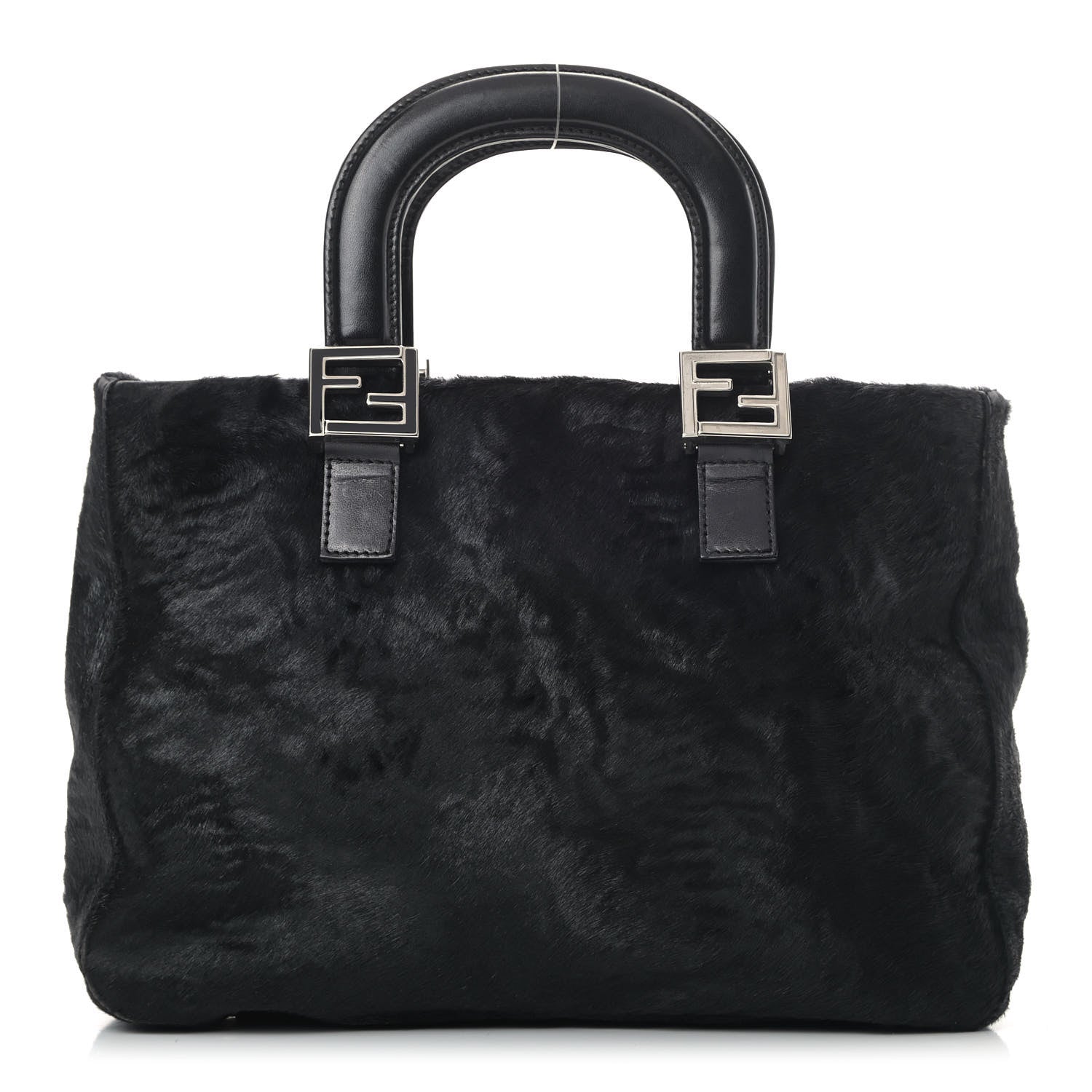 Fendi Calf Hair Small FF Tote Black 1 of 14