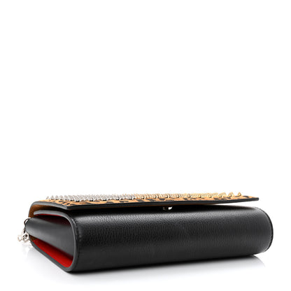 Christian Louboutin Leopard Calfskin Spikes Paloma Clutch Black 4 of 10