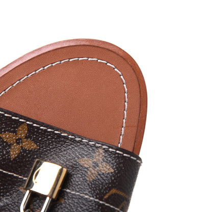 Louis Vuitton Monogram Lock It Flat Mules 39 Brown 14 of 16