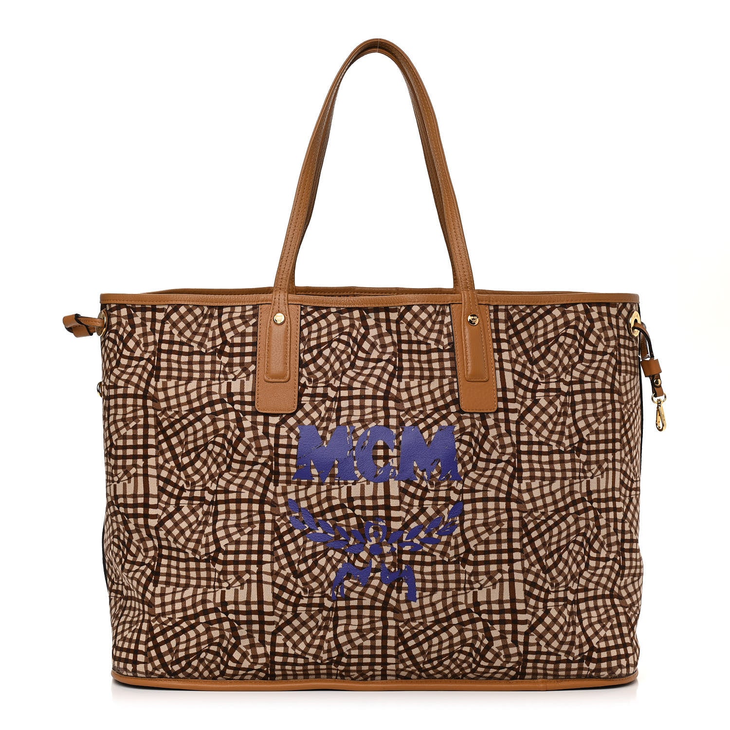 MCM Visetos Large Liz Reversible Shopper Tote Cognac 3 of 15