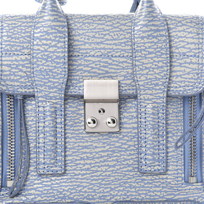 3.1 Phillip Lim 3.1 Textured Calfskin Mini Pashli Satchel Blue Ivory 10 of 10