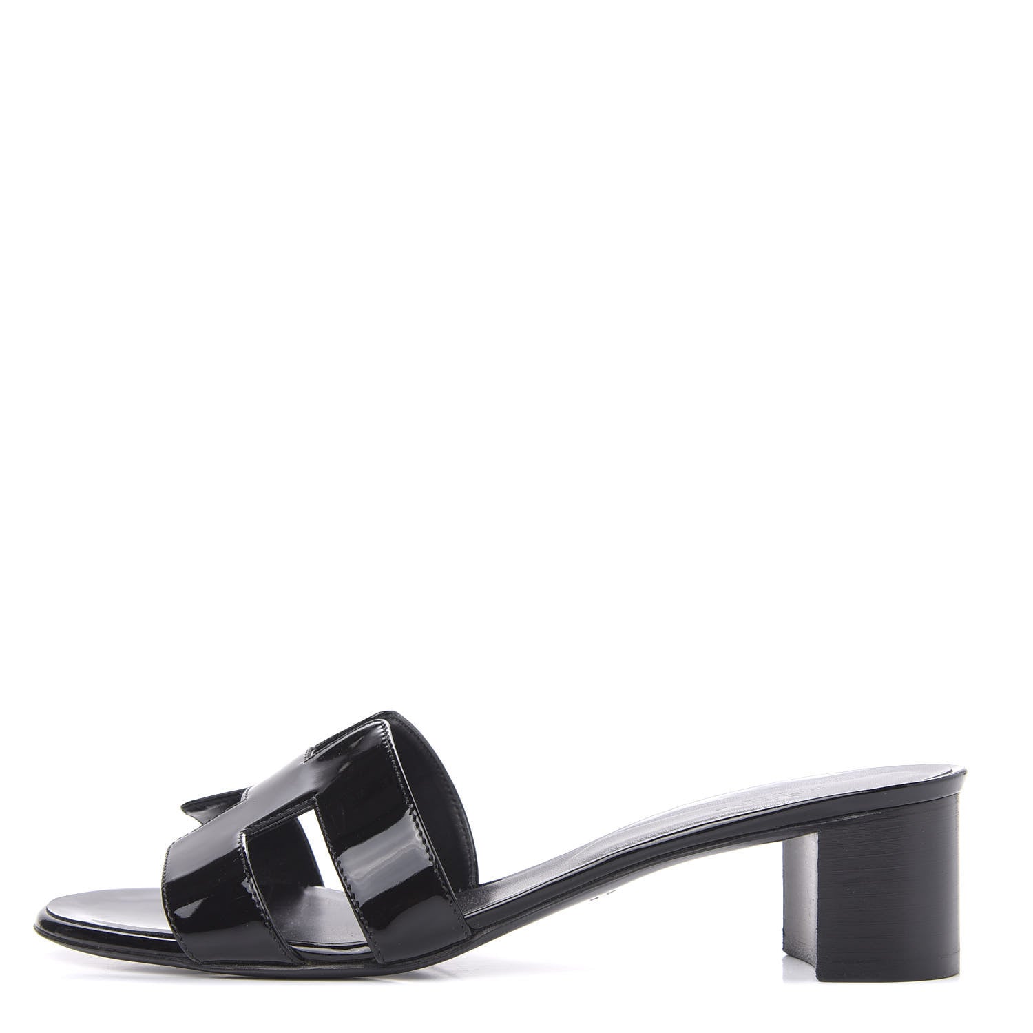 Hermes Patent Oasis Sandals 40 Black 1 of 8