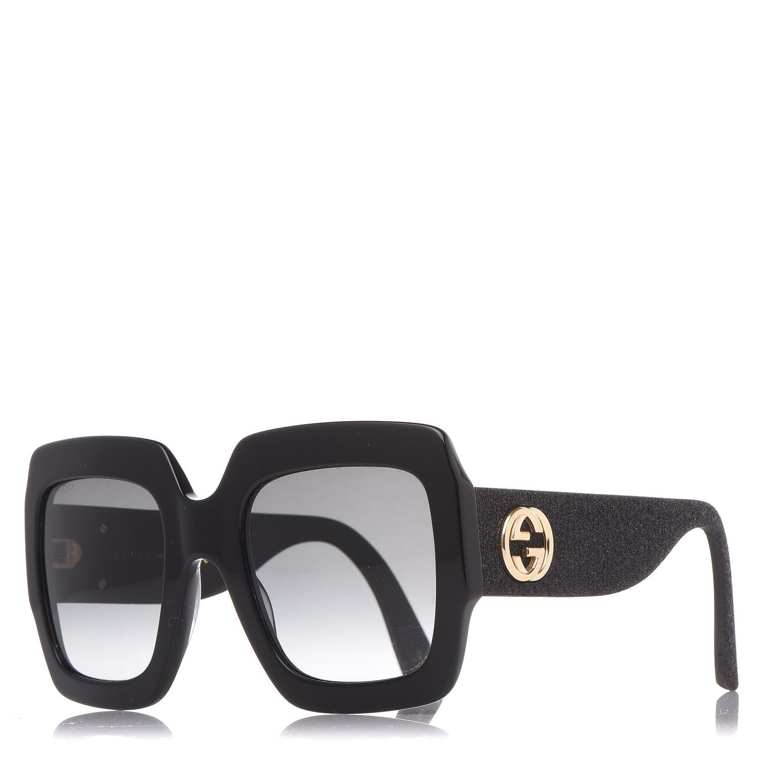 Gucci Square Frame Glitter GG0102S Sunglasses Black 1 of 7