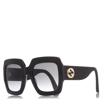 Gucci Square Frame Glitter GG0102S Sunglasses Black 1 of 7