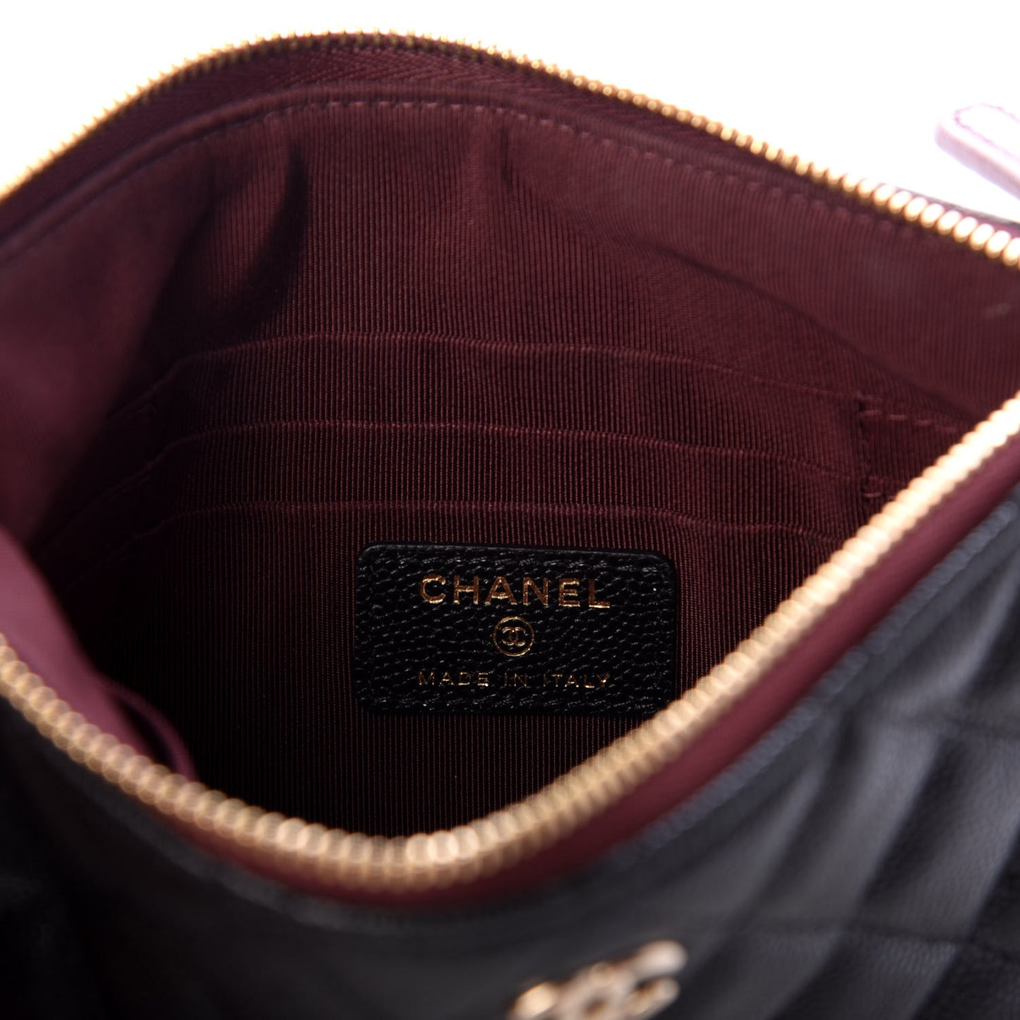 Caviar Quilted Cosmetic Case Black