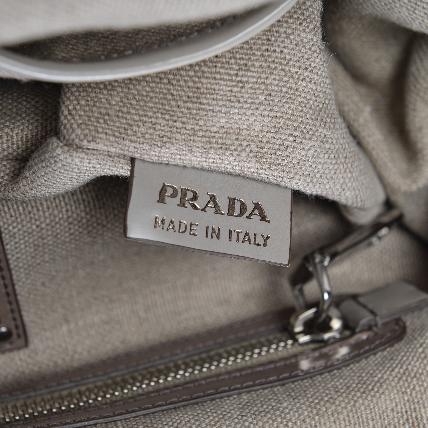 Prada Canvas Mistolino Medium Crystal Cluster Frame Bag Naturale 6 of 11