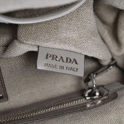 Prada Canvas Mistolino Medium Crystal Cluster Frame Bag Naturale 6 of 11