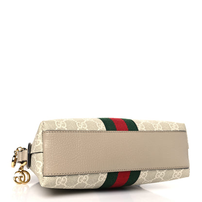 Gucci GG Supreme Monogram Textured Dollar Calfskin Web Small Ophidia Dome Shoulder Beige Mystic White Oatmeal 4 of 9