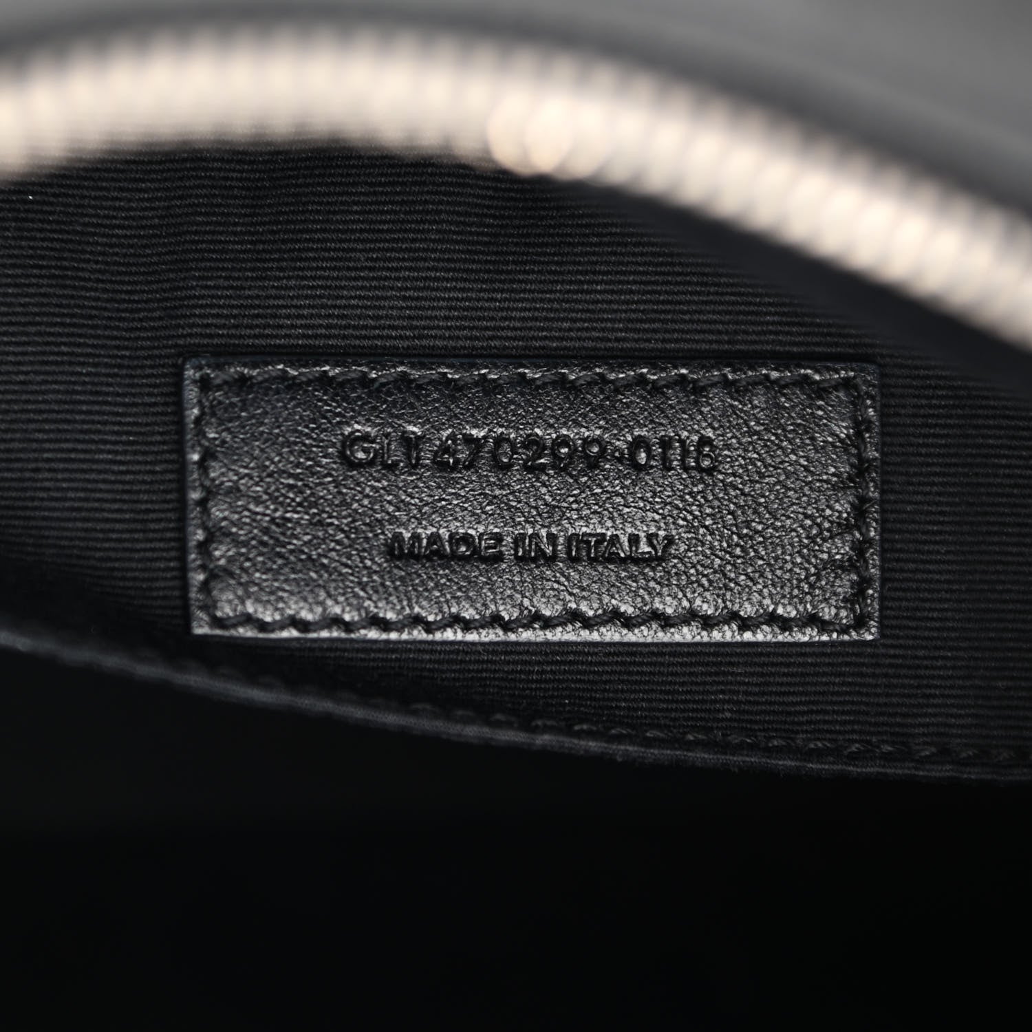 Saint Laurent Lambskin Monogram Embossed Small Lou Camera Bag Black 7 of 11