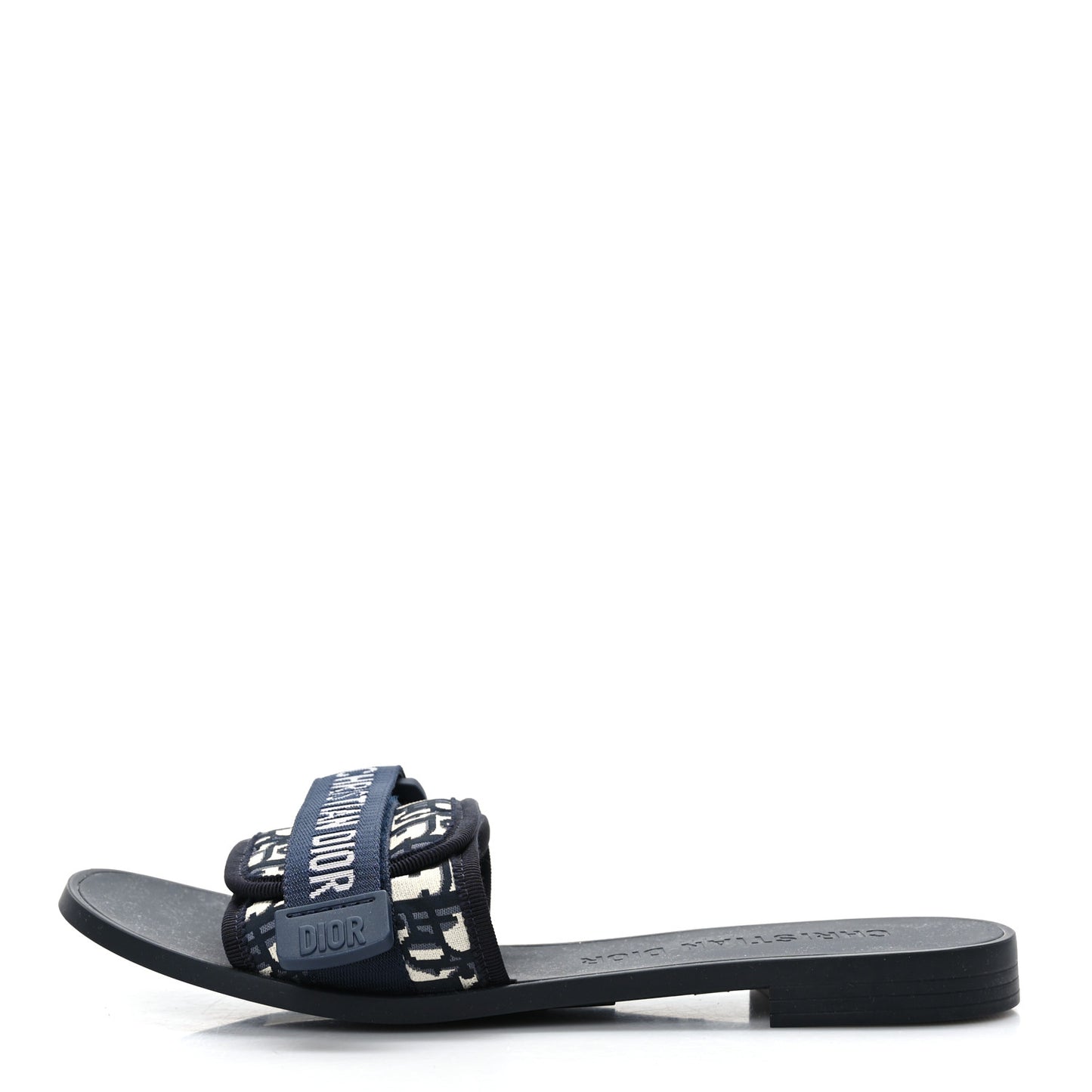 Nylon Oblique Dio(r)evolution Slide Sandals 40 Deep Blue