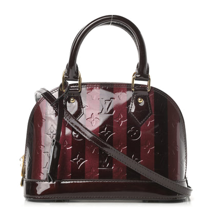 Louis Vuitton Vernis Rayures Alma BB Amarante 1 of 9