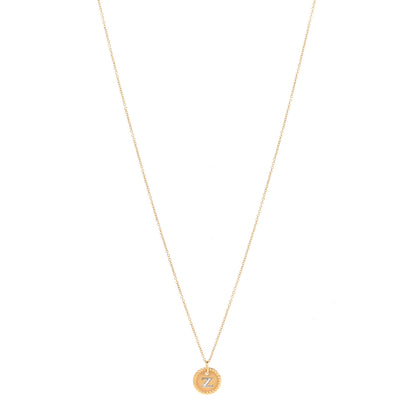 David Yurman 18K Yellow Gold Diamond Initial Z Charm Necklace 1 of 6