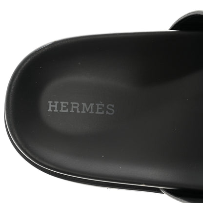 Hermes Calfskin Womens Chypre Sandals 40.5 Black 7 of 9