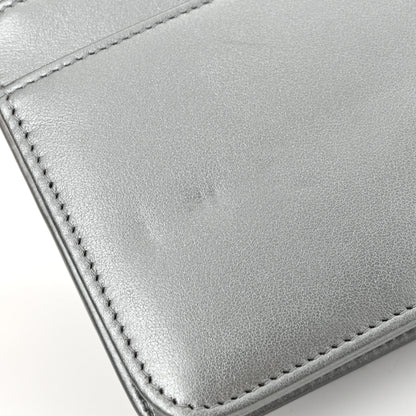 Chanel Metallic Lambskin Camellia Crystal Wallet on Chain WOC Silver 12 of 13