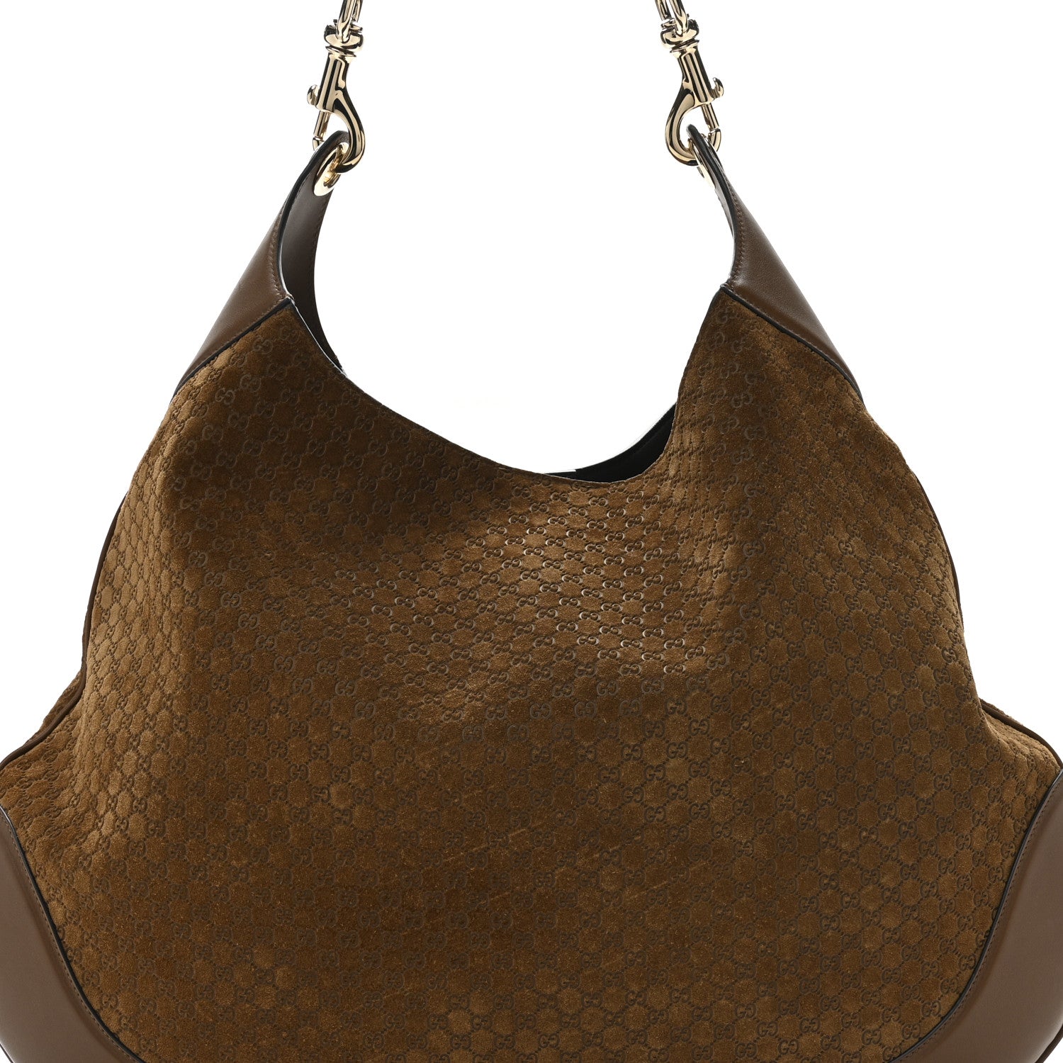 Gucci GG Suede B Large Shoulder Bag Brown 8 of 12